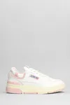 Shop Autry Rookie Sneakers In White Leather In White/pink