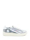 Autry Rose' Autry Rosé Medialist Low Sneakers With Silver Sequins In Silver