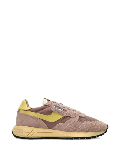 Autry Rose Leather Textile Sneakers In Brown