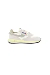 Autry Reelwind Low Sneakers In White Suede And Nylon In White