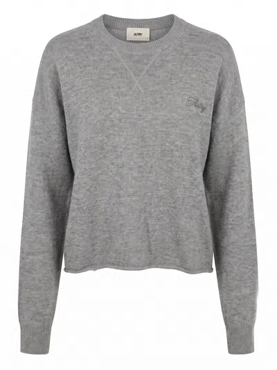 Autry Round Neck Sweater In Gray