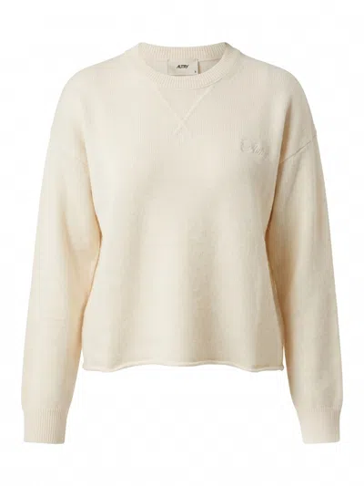 Autry Round Neck Sweater In Neutral