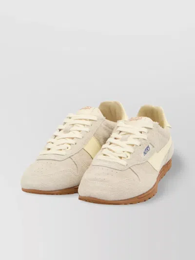 Autry Round Toe Distressed Suede Sneakers