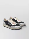 Autry Leather Low Top Sneakers With Laminated Inserts