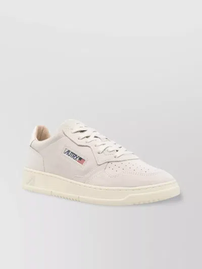 Autry Round Toe Low Suede Sneakers In Neutral
