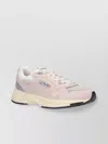 Autry Round Toe Mesh Panels Contrast Sole Sneakers In Neutral