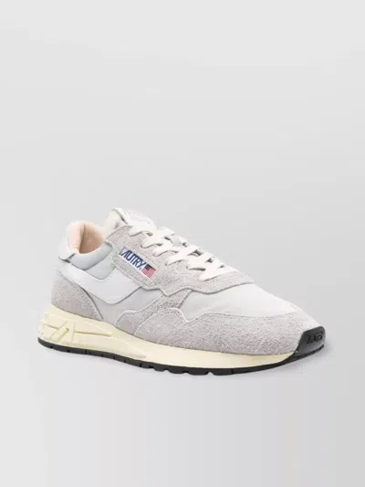 Autry Round Toe Suede Panelled Sneakers Rubber Sole