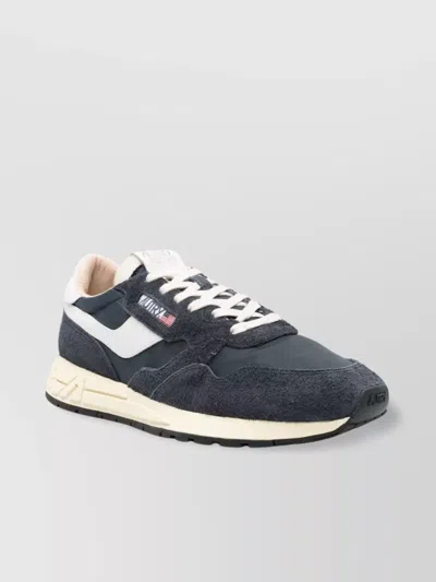Autry Round Toe Suede Panels Rubber Sole Sneakers In Blue