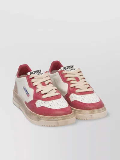 Autry Rubber Sole Perforated Toe Box Contrast Panels In Neutrals