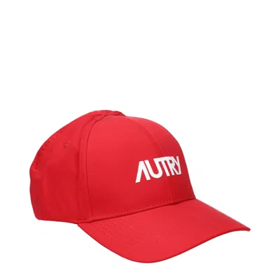 Autry 奥特里 男装s 聚酯红/白帽 In Red