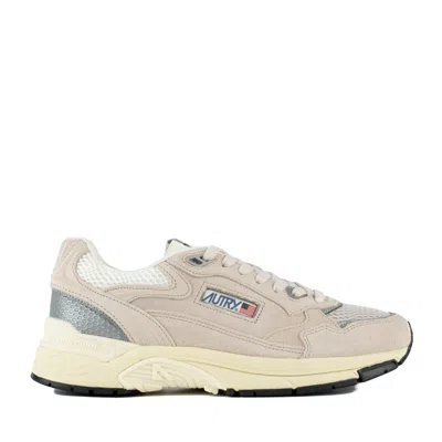 AUTRY AUTRY SAND AND SILVER MESH AND SUEDE HYPERWAY SNEAKERS