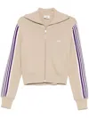Autry Knitted Zip-up Sweatshirt In Beige