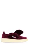 Autry Bordeaux Sneakers With Velcro Strap And Off-white Sole In Burgundy