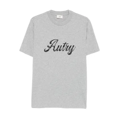 Autry Cotton Crew Neck Short-sleeve T-shirt In Gray