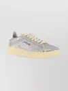 Autry Sequined Low-top Leather Sneakers In Silver