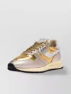 Autry Reelwind Metallic Retro Trainer Sneakers In Gold