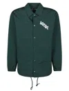 Autry Classic Collar Button-up Jacket With Ribbed Hems In Green