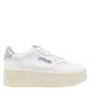 Autry Womens White Medalist Low-top Leather Trainers In White
