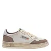 Autry Medalist Low Suede-insert Leather Sneakers In Brown
