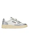 Autry Medalist Low Bicolor Leather Sneakers In Gray