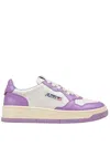 Autry Low-top Sneakers With Lavender Overlays And Padded Collar In Multi