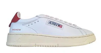 Pre-owned Autry Shoes Sneakers Dallas Men's Leather Adlm Nw03 White Red