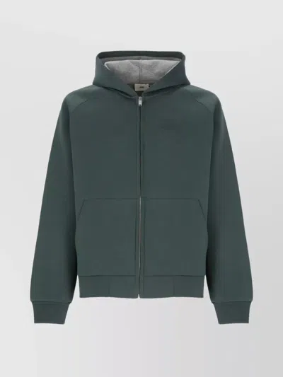 Autry Short Hooded Cotton Jacket In Green