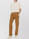 Autry Short Sleeve Cropped Crew Neck Top In Brown