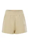 Autry Short Trousers In Compact Cotton Jersey In Beige