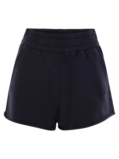 Autry Short Trousers In Compact Cotton Jersey In Black