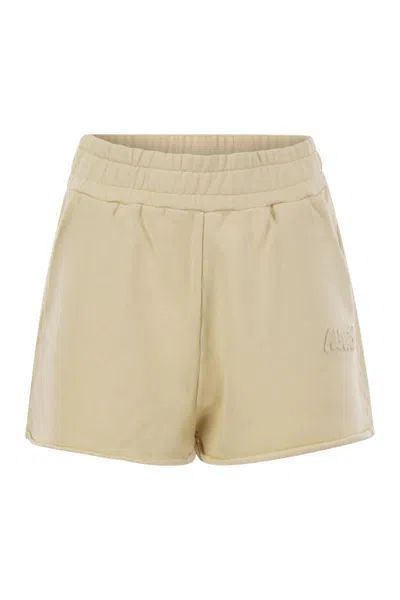Autry Short Trousers In Compact Cotton Jersey In Beige