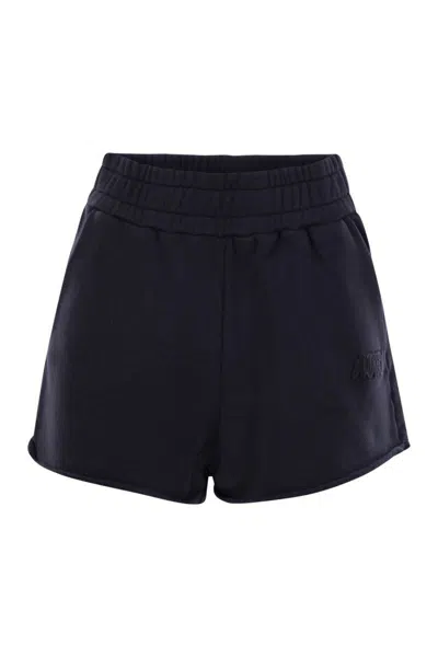 Autry Short Trousers In Compact Cotton Jersey In Navy