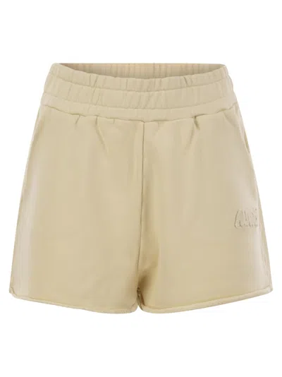 Autry Short Trousers In Compact Cotton Jersey In Neutral