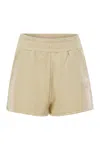 Autry Short Trousers In Compact Cotton Jersey In Beige