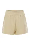 Autry Short Trousers In Compact Cotton Jersey In Beige