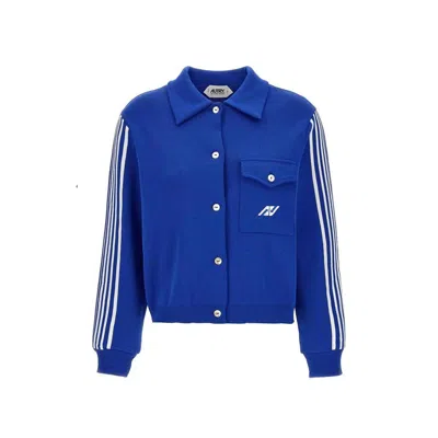 Autry Side Band Cardigan In Blue