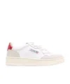 Autry Classic Low-top Sneakers With Textured Panels And Contrasting Heel Tab In White