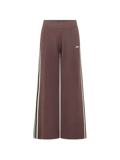 Autry Side-stripe Track Pants In Brown