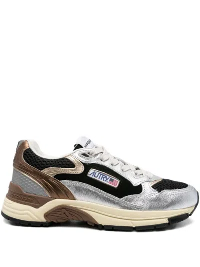 Autry Silver And Black ‘hyperway Low' Sneakers
