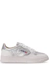 Autry Silver Lace Up Sneakers In Metallic
