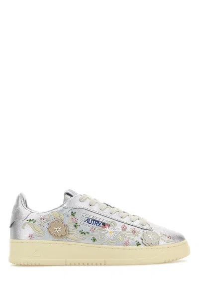 Autry Silver Leather Dallas Sneakers In Multi