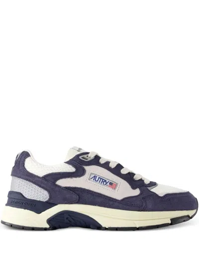 Autry Silver Leather Sneakers In Blue