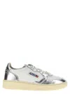 Autry Medalist Low Bicolor Leather Sneakers In Silver