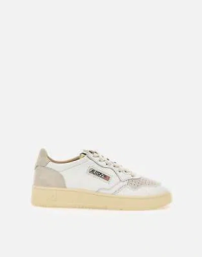 Pre-owned Autry Sl30 White Leather Sneakers With Ice Suede Inserts 100% Original