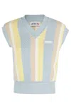 Autry Sleeveless Knitted Vest With Playful Striped Pattern In Multi