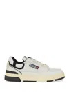 Autry White Low Top Sneakers With Black Details And Logo Patch In Leather And Suede Man In Multi