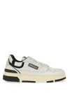 Autry White Low Top Sneakers With Black Details And Logo Patch In Leather And Suede Man In Multicolour