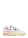 Autry Logo-embellished Side Panels Leather Sneakers In Pink