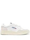Autry Calf Leather Medalist Sneakers With Suede Accents In White