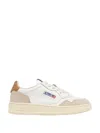 Autry 'medalist Low' White Sneakers With Navy Blue Heel Tab In Leather Woman In White